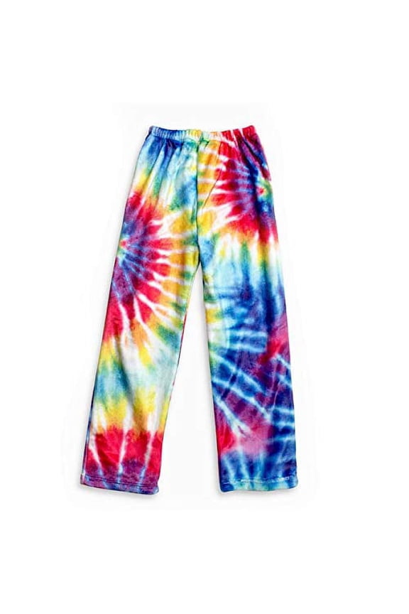 Rainbow Tie Dye Primary Pastel Comfy Fuzzy Loungepants (6/6x)