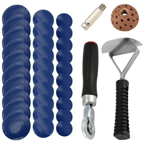 TOP! Tire Patch Roller Kit, Roller/Tire Repair Buffing Wheel/Tire Inner Liner Scraper/ 30PCS Patches(32/ 42/ 58mm)