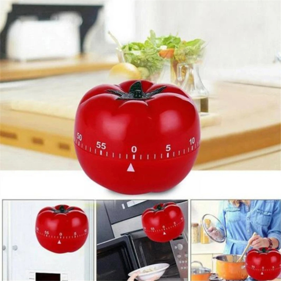 TOP! Tomato Countdown Kitchen Still Reminder Mechanical Alarm Clock Cooking Tools Game