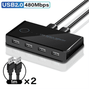 TOP! USB KVM Switch Shared Switcher 2 in 4 Out for Laptop PC Keyboard Mouse Printer Hub Adapter 2.0