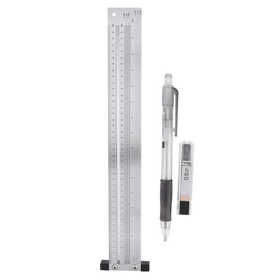 TOP! Ultra Precision Marking Ruler, Stainless Steel Metric Version Woodworking Scribing Ruler Gauging High T Square