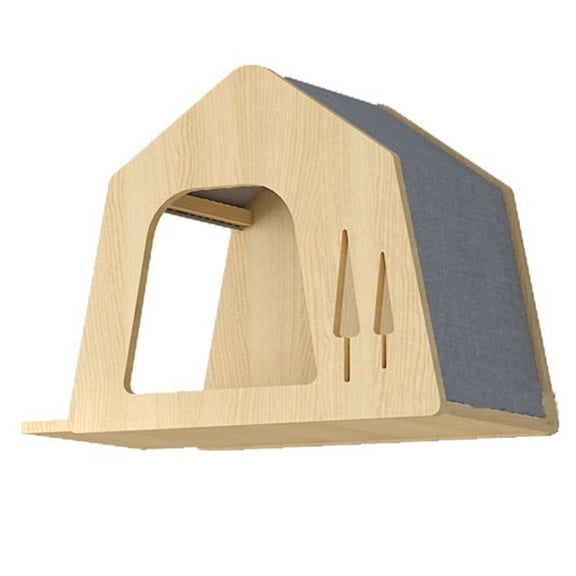 Wall-Mounted Wooden Space Wall-Mounted Cat Bed Small Pet Toy Furniture A