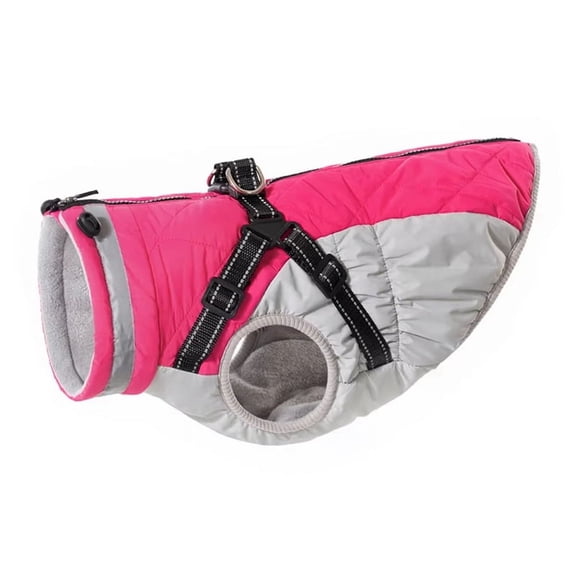 TOP! Waterproof Pet Jacket with Harness Winter Warm Dog Clothes for Small Large Dogs Labrador Coat Chihuahua French Bulldog A