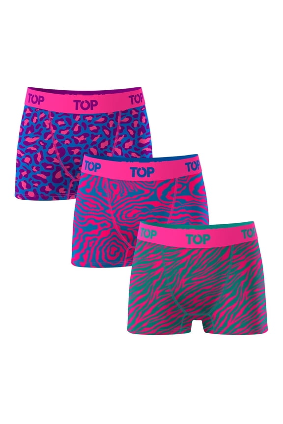 TOP Girls Cotton Blend Boxer Briefs, Soft, Stretch, Breathable & Comfortable, Pack 3, Size 4-16