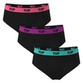 thumbnail image 1 of TOP Wear - Girls Cotton Blend Hipster Panties - Pack of 3 - US 14 - Black - Soft, Breathable Comfort, Everyday Wear, 1 of 5
