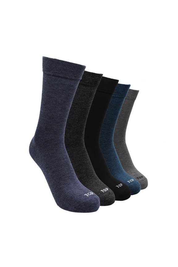 - Men's Bamboo Crew Socks - Pack of 5 - Soft, Sustainable, Moisture-Wicking