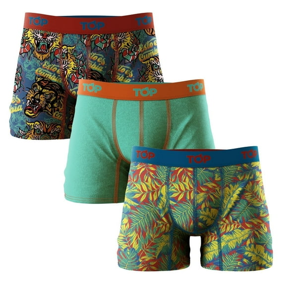 TOP Wear - Men's Cotton Blend Boxer Briefs - Pack of 3 - Soft, Breathable, Snug Fit