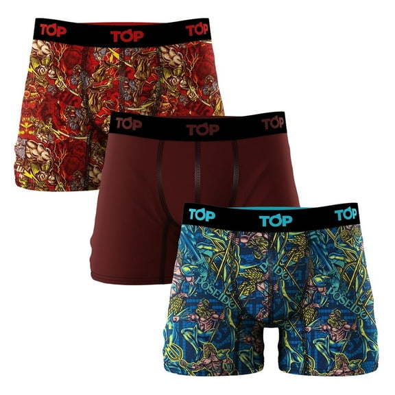 TOP Wear - Men's Cotton Blend Boxer Briefs - Pack of 3 - Soft, Breathable, Snug Fit
