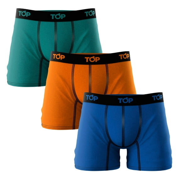 TOP Wear - Men's Cotton Blend Boxer Briefs - Pack of 3 - Soft, Breathable, Snug Fit