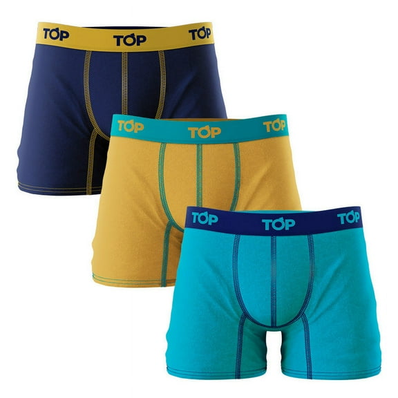 TOP Wear - Men's Cotton Blend Boxer Briefs - Pack of 3 - Soft, Breathable, Snug Fit