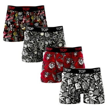TOP Wear - Men's Cotton Blend Boxer Briefs - Pack of 4 - Soft, Durable, All-Day Comfort