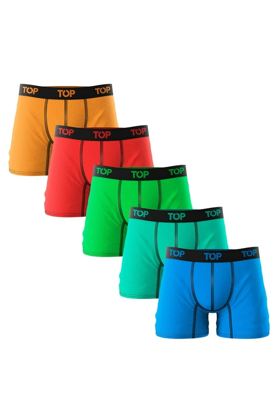 - Men's Cotton Blend Boxer Briefs - Pack of 5 - Moisture-Wicking, All-Day Comfort