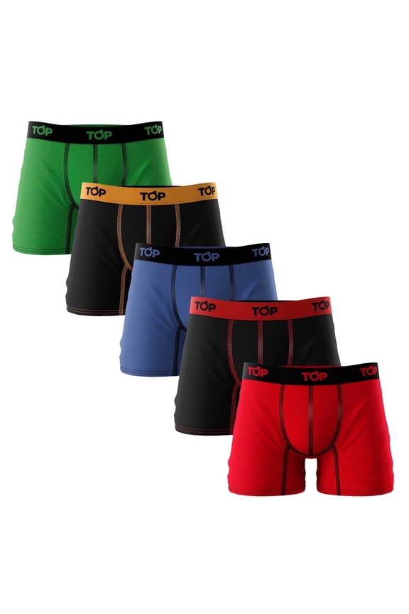 - Men's Cotton Blend Boxer Briefs - Pack of 5 - Soft, Breathable, Snug Fit