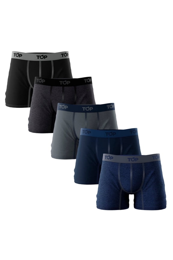 - Men's Cotton Blend Boxer Briefs - Pack of 5 - Soft, Breathable, Snug Fit