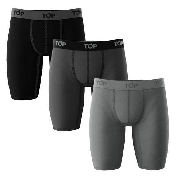 TOP Wear - Men's Cotton Blend Boxer Long - Pack of 3 - Stretchable, Breathable Comfort