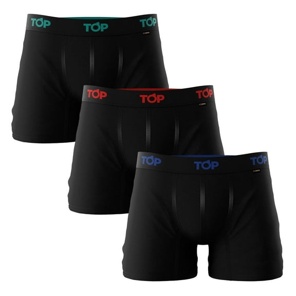 TOP Wear - Men's Cotton Blend & Copper Boxer Briefs - Pack of 3 - Soft, Breathable, Snug Fit