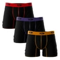thumbnail image 1 of TOP Wear - Men's Microfiber Boxer Briefs - Pack of 3 - Plain Colors, Soft, Breathable, Snug Fit, 1 of 5