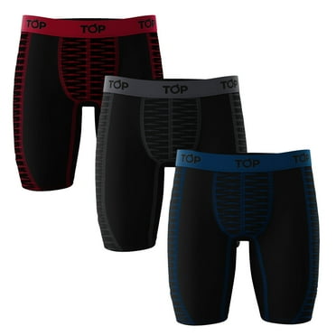 TOP Wear - Men's Microfiber Boxer Long - Pack of 3 - Soft, Breathable, Snug Fit