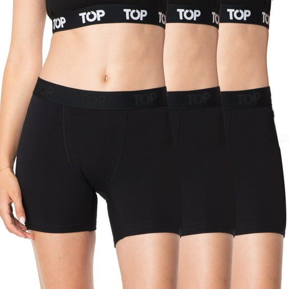 TOP Wear - Women Cotton Blend Boxer Briefs - Pack of 3 - Soft, Comfy Fit, Everyday Style