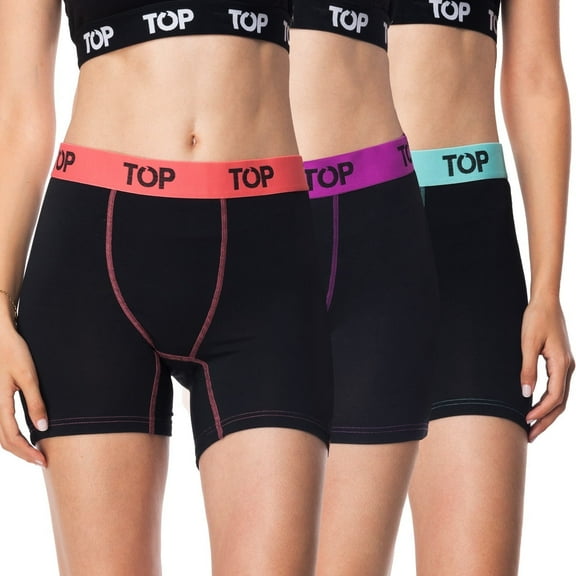 TOP Wear - Women Cotton Blend Boxer Briefs - Pack of 3 - Soft, Comfy Fit, Everyday Style