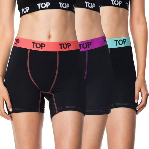 TOP Wear - Women Cotton Blend Boxer Briefs - Pack of 3 - Soft, Comfy Fit, Everyday Style