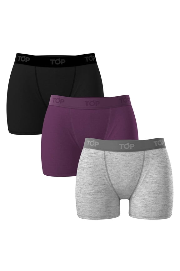- Women Modal Boxer Briefs - Pack of 3 - Soft Modal, Stretch Fit, Everyday Comfort