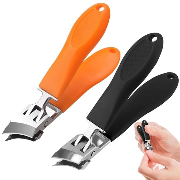 TOP! Wide Jaw Opening Anti-Splash Slanted Nail Clipper,No Splash Trimmer for Men,Slanted Clippers,2pcs Ingrown