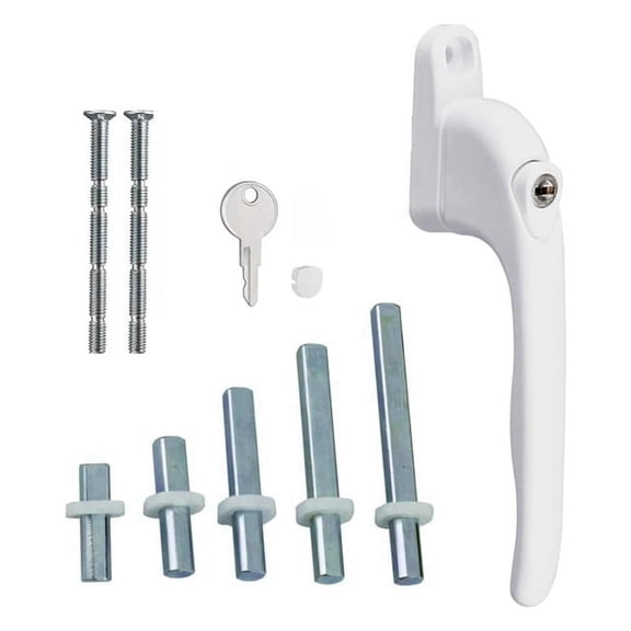 TOP! Window Handle, for , White, Universal Flat Key Lock, Double Glazing