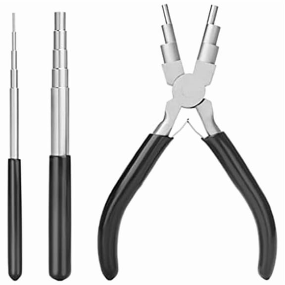 Wire Looping Tool Wire Looping Mandrel and 6 in 1 Bail Making Plier for Jewelry Wire Wrapping and Ju Black Metal