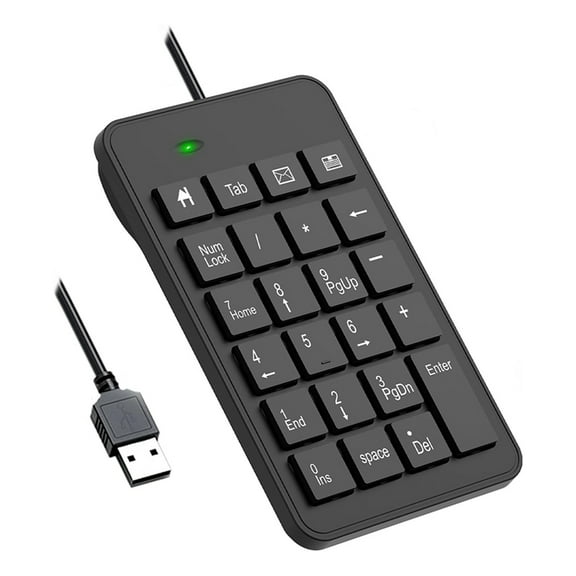 TOP! Wired Number Pad, USB 23 Key Numeric Keypad Financial Accounting Keyboard Office Accessories for Laptop, PC, Computer