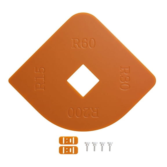 TOP! Woodworking Router Corner Radius Templates Jig R15 R30 R60 R200 Excircle Arc Angle Template Tool