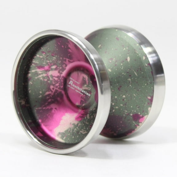 TOP YO Annihilation Bimetal Yo-Yo - 7068 AL with SS Rims - Lin Junyi Signature YoYo (Twilight Purple Green Silver Ring)