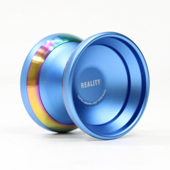 TOP YO Reality Yo-Yo - TOPYOnation x JULY YOYO Collaboration - Bi-Metal YoYo (Blue with Rainbow Ring)
