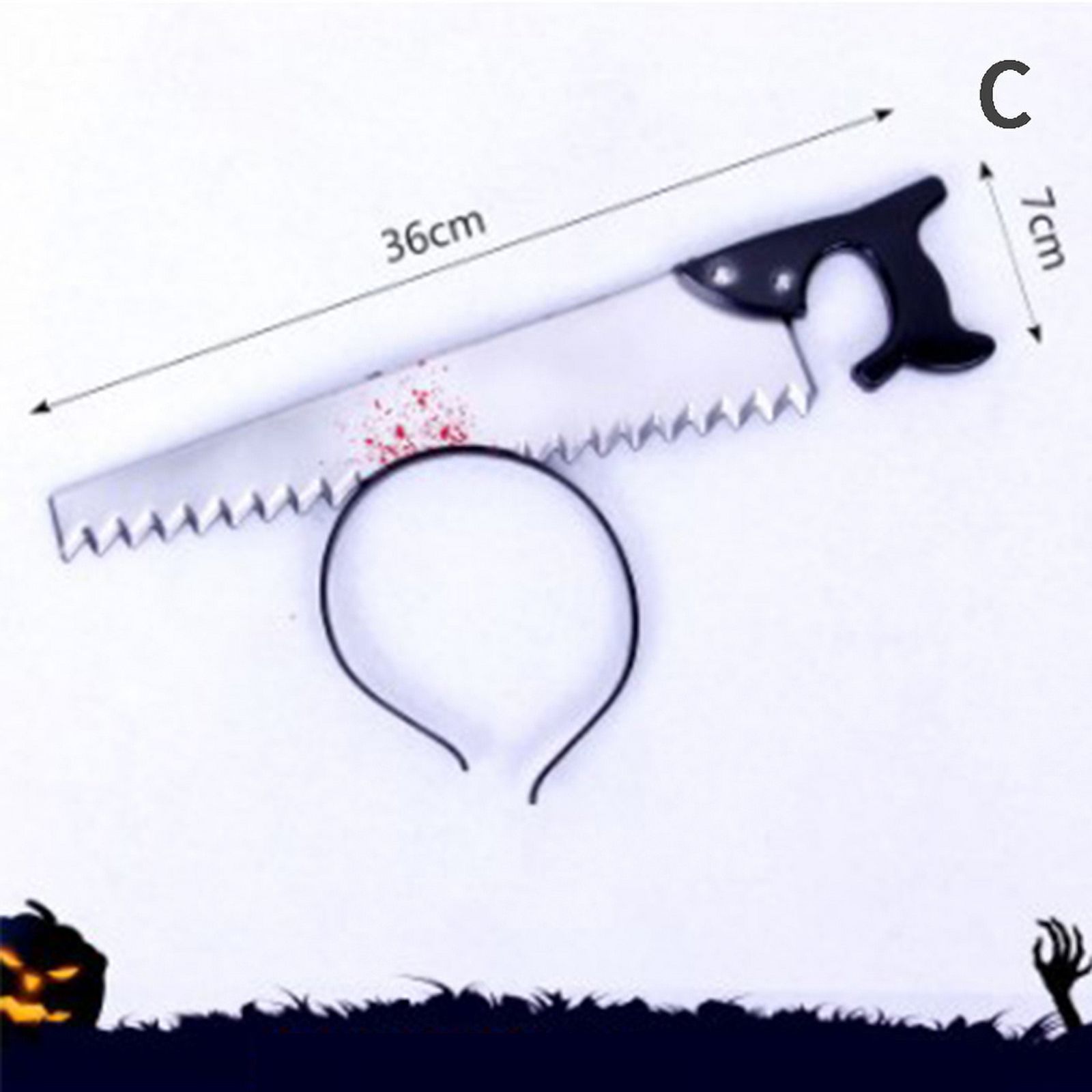 TOPhelper Fake Saw Ax Knife Scary Halloween Headband Tricky Props