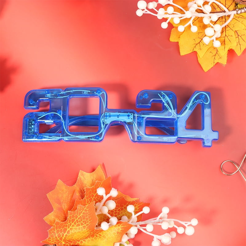 TOPhelper LED Light Up New Year Glasses 2024 Neon Glasses Glow In Dark