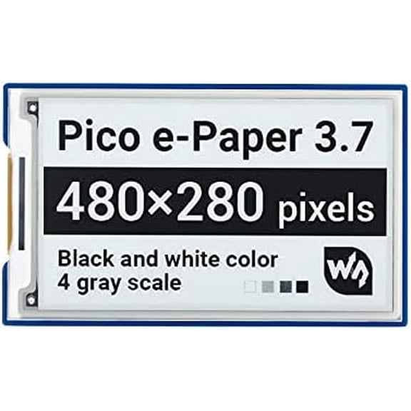 TOP1 3.7inch E-Paper E-Ink Display Module for Pico, 480280 Resolution Screen Black/White Monitor with SPI Interface Supports /Jetson Nano/STM32