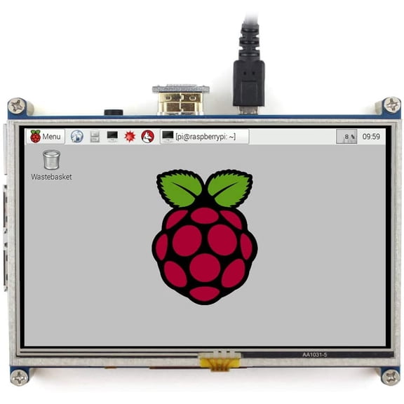 TOP1 5 inch Resistive Touch Screen LCD 800480 Pixels HDMI Display Port 5" TFT LCD Panel Monitor Supports 4B/3B+/3A+/3B SPI Touch Port