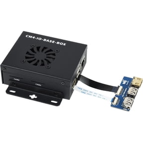 TOP1 Compute Module 4 Basic Expansion Board Pack D Includes CM4 Mini IO Board CM4-IO-BASE-B, USB HDMI Adapter, Metal Case with Cooing Fan