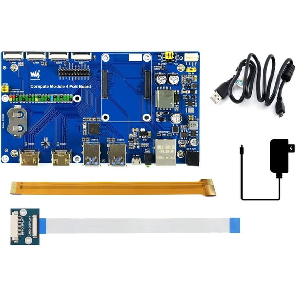 TOP1 Compute Module 4 Development Kit with CM4 PoE Board and Basic Accessories (Compute Module 4 Acce C)