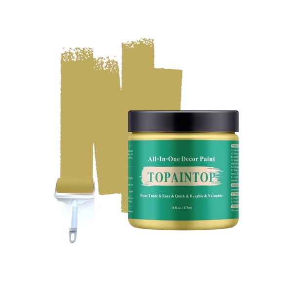 TOPAINTOP All-in-One Furniture Paint, Water-Based Wood Paint, Excellent Performance,Eggshell, Banana Green, 16 fl oz