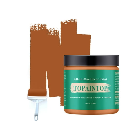TOPAINTOP All-in-One Furniture Paint, Water-Based Wood Paint, Excellent Performance, Eggshell，Orange Brow, 16 fl oz