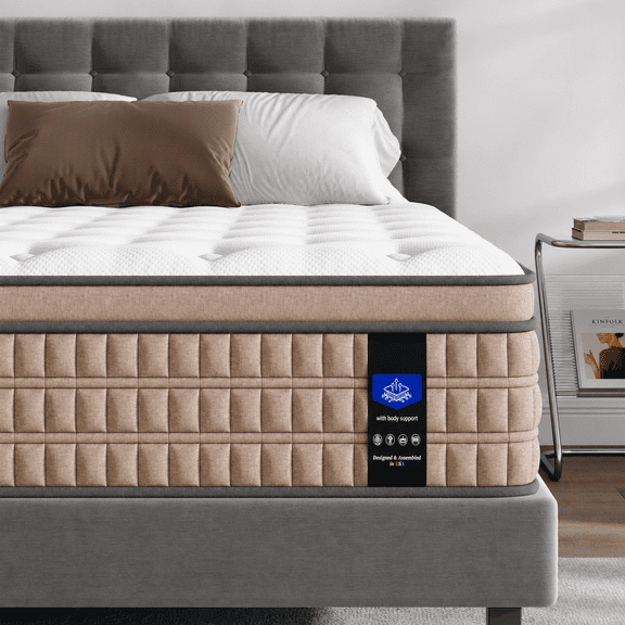 TOPAOK Queen Mattress 14 inch, Medium Firm Hybrid Mattress, Cooling Gel Memory Foam, Fiberglass Free, CertiPUR-US Certified, 365 Night Trial