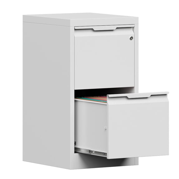 TOPASS 2 Drawer File Cabinet, 17.8" D Metal Filing Cabinets with Lock, Vertical Filing Cabinet for Home Office, File Cabinet for Letter/Legal/A4/F4 Size, Easy Assemble (White)