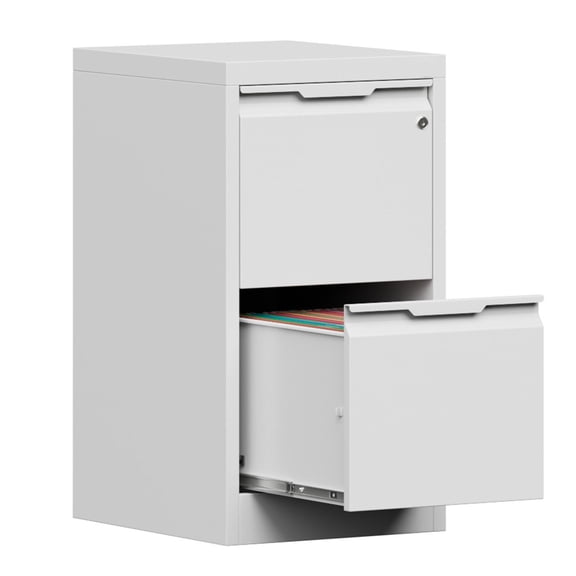 TOPASS 2 Drawer File Cabinet, 17.8" D Metal Filing Cabinets with Lock, Vertical Filing Cabinet for Home Office, File Cabinet for Letter/Legal/A4/F4 Size, Easy Assemble (White)