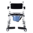TOPATY Bedside Commodes For Seniors Foldable Commode Chair With Wheels