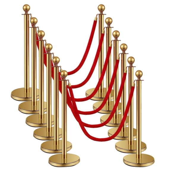 TOPATY Crowd Control Stanchion 12pcs Stainless Steel Stanchion Poles Barriers Multifunctional Party Supplies Easy Installation Crowd Control Tools for Ticketing refined