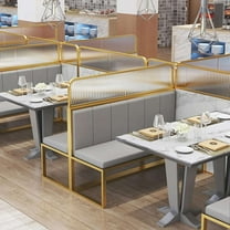 TOPATY Glass Partition Restaurant Translucent Striped Glass Decorative Partitions Grille Desk Partitions Low Fence Privacy Screen Panel for Restaurant Desk classy