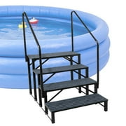 TOPATY RV Steps with Handrail Hot Tub RV 4-Step Stairs with 2 Handrails High Load-Bearing Capacity Steps for Home Renovation for Caravan Travel Trailer Swim Spa positive