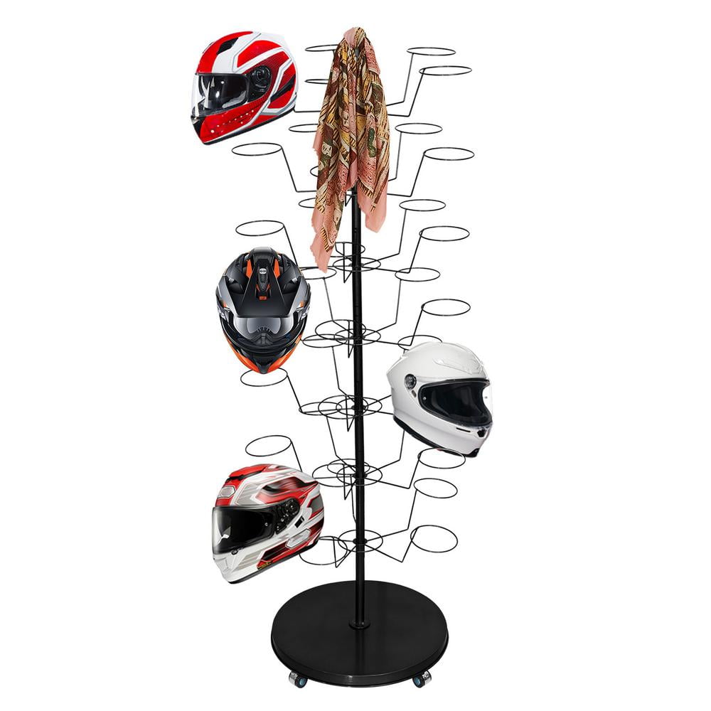 TOPATY Standing Hat Rack Tree 7-Tier Black Metal Movable Tree Rack ...