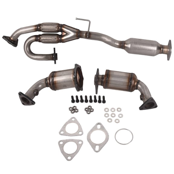 TOPAZ 54498 16221 16222 Catalytic Converter 3PCS LH+RH+REAR with Gasket EPA Compliant Compatible with Nissan Murano SL/SE 2003-2005 3.5L V6, Murano S 6 Cyl 3.5L Front wheel drive Only 2005 2006 2007
